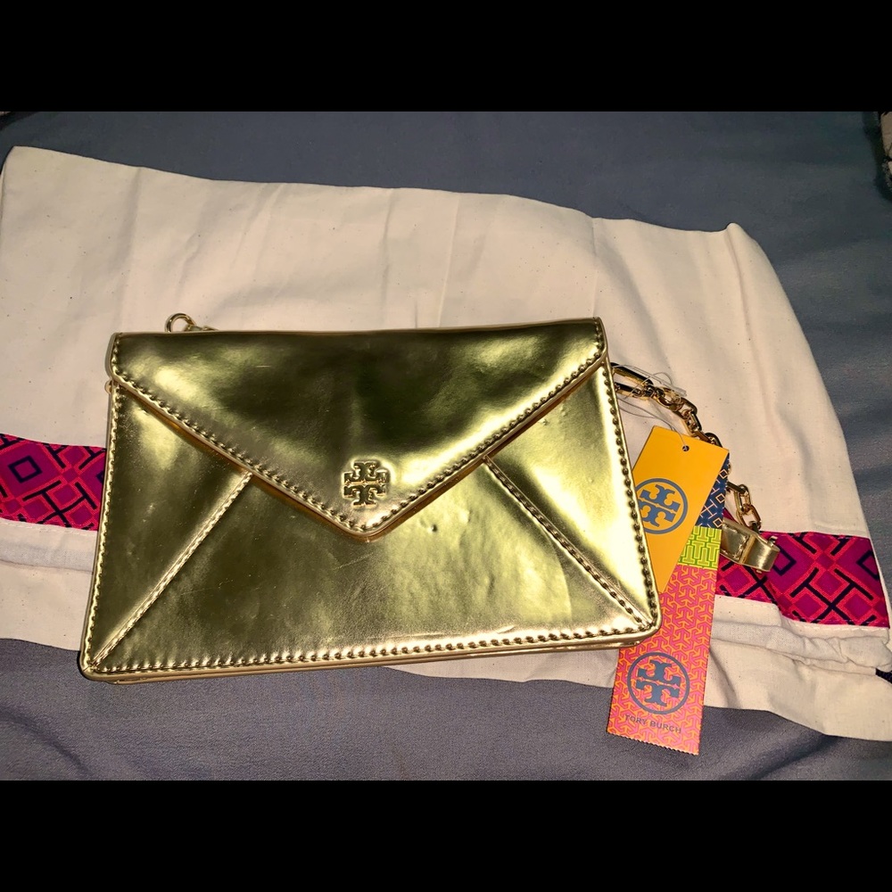 Golden Tory Burch clutch